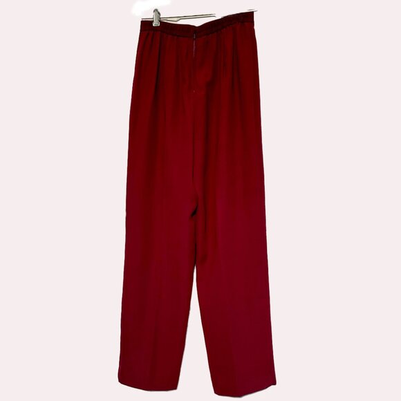 Dressy pantsuit, deep burgundy with sparling bead trim - Picture 5 of 9